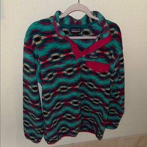 Patagonia Synchilla Teal and Pink Fleece